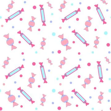 Vector seamless pattern of pink tones on a white background. candies are printed Illustrazione stock