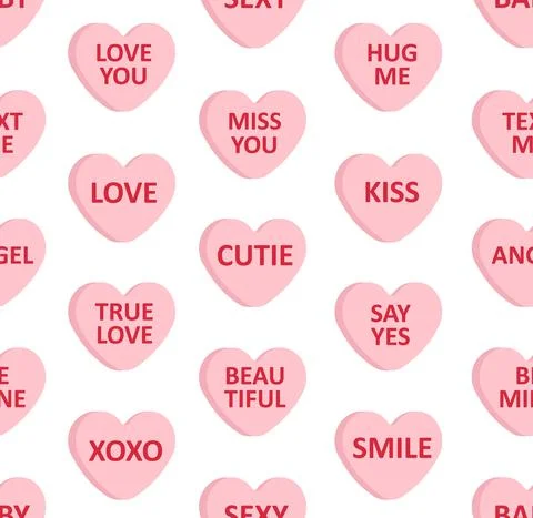 Vector seamless pattern of pink Valentine candy Stock Illustration