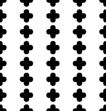Vector seamless pattern with pluses. Crossroads . Black pluses on a white bac イラスト素材