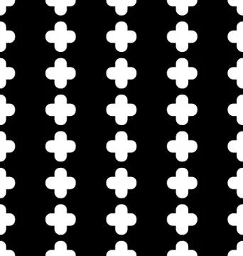 Vector seamless pattern with pluses. Crossroads . White crossroads on a black イラスト素材