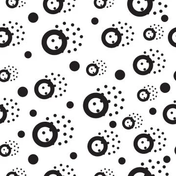Vector seamless pattern in pointillism, memphis, 80s, 90s style Illustrazione stock