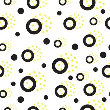 Vector seamless pattern in pointillism, memphis, 80s, 90s style Stock Illustration