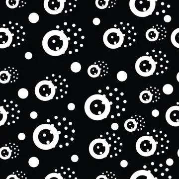 Vector seamless pattern in pointillism, memphis, 80s, 90s style Illustrazione stock
