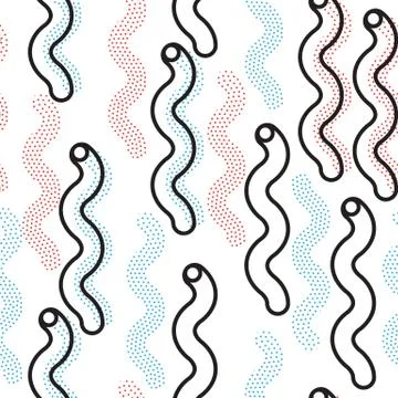 Vector seamless pattern in pointillism, memphis, 80s, 90s style Illustrazione stock