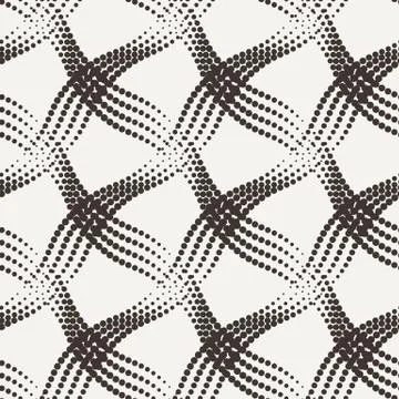 Vector seamless pattern of the points collected by the wavy lines Illustrazione stock