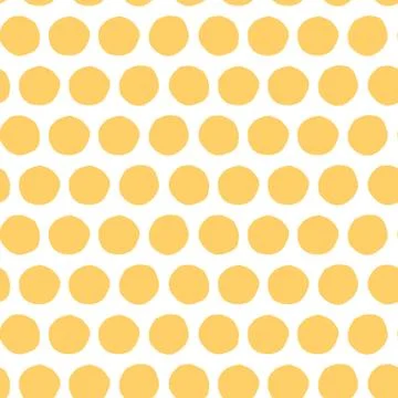 Vector seamless pattern with polka dot ornament made in summer yellow color 스톡 일러스트