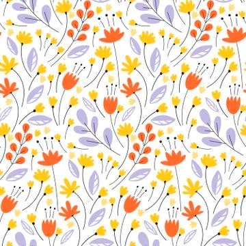 Vector seamless pattern. Pretty pattern in small flower. Stock Illustration