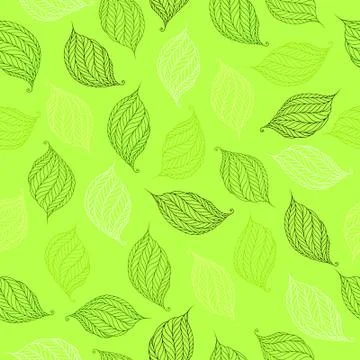 Vector seamless pattern of psychedelic shapes in the form of leaves Illustrazione stock