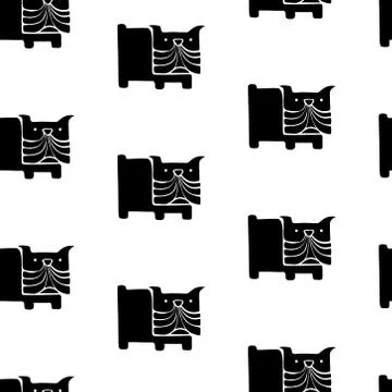 Vector seamless pattern with pug dogs or puppies Stock Illustration