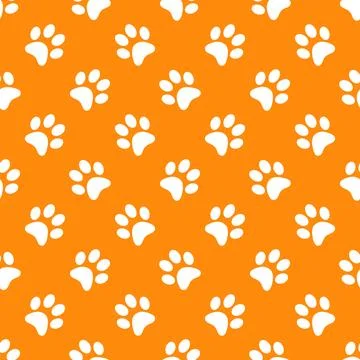 Vector of seamless pattern puma animal footprints. Illustrazione stock