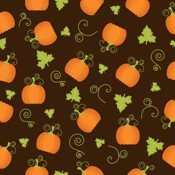 Vector seamless pattern with pumpkin Stock Illustration