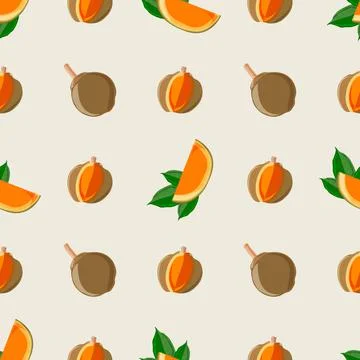 Vector seamless pattern. Quararibea cordata . South American sapote or chupa- Stock Illustration