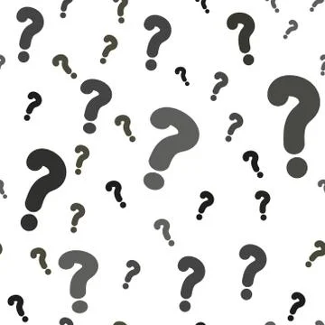 Vector seamless pattern with question marks. Monochrome hipster background. B Illustrazione stock