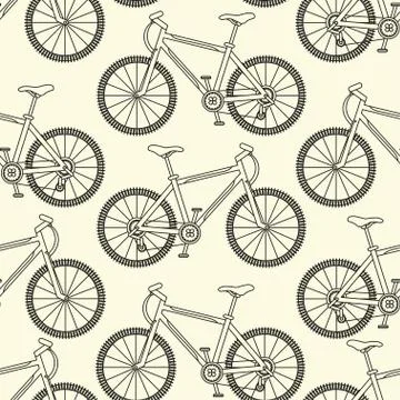 Vector seamless pattern with racing bikes Stock Illustration