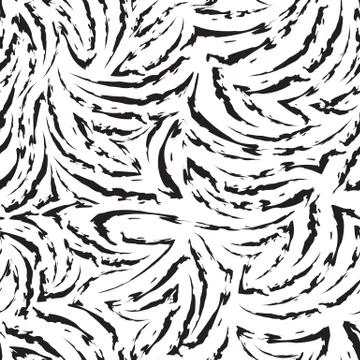 Vector seamless pattern of ragged lines and corners in black isolated on white Stock Illustration