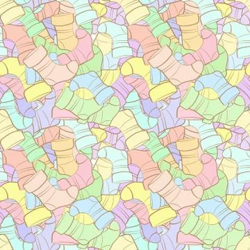 Vector seamless pattern of randomly scattered socks Stock Illustration