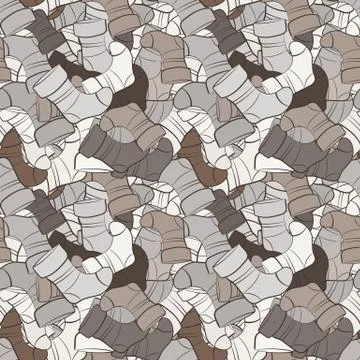 Vector seamless pattern of randomly scattered socks Illustrazione stock