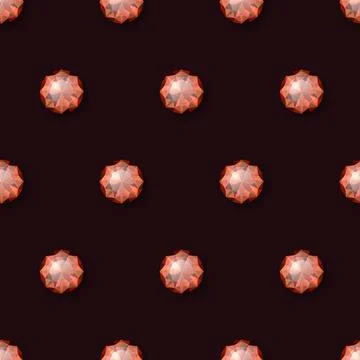 Vector Seamless Pattern with Red 3d Realistic Transparent Round Glowing 스톡 일러스트