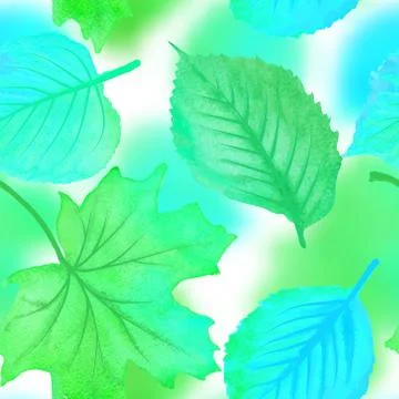 Vector seamless pattern with red and yellow autumn leaves, natural backdrop Stock Illustration