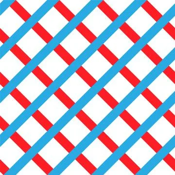 Vector seamless pattern of red and blue abstract geometric stripes or grid is Illustrazione stock