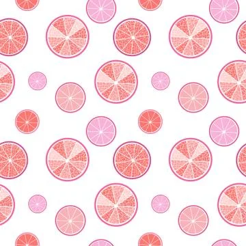 Vector seamless pattern with red oranges. Background citrus Stock-Illustration