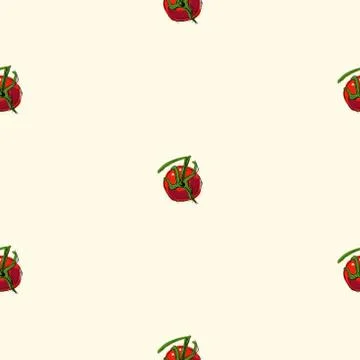 Vector seamless pattern with red ripe tomatoes Stock-Illustration