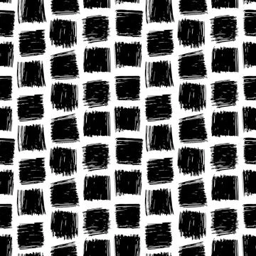 Vector seamless pattern. Repeatable texture with hand drawn small square sh.. イラスト素材
