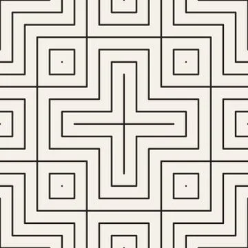 Vector seamless pattern. Repeating abstract background. Black and white Stock Illustration