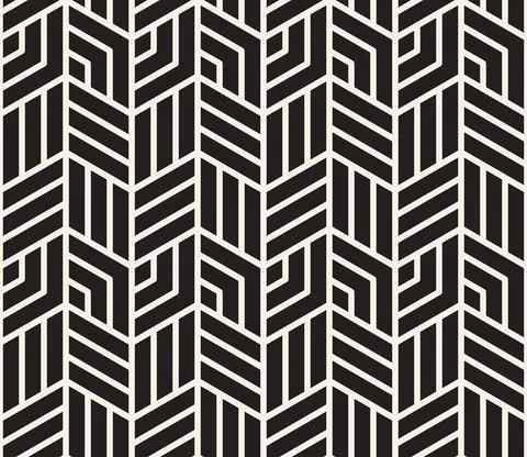Vector seamless pattern. Repeating abstract background. Black and white geome Stock Illustration