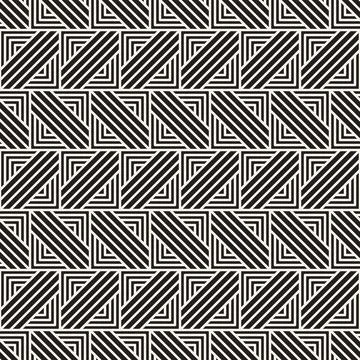 Vector seamless pattern. Repeating abstract background. Black and white geome Stock Illustration