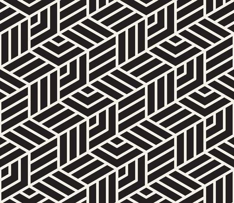 Vector seamless pattern. Repeating abstract background. Black and white geome Stock Illustration