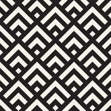 Vector seamless pattern. Repeating abstract geometric elements. Stylish monoc Illustrazione stock