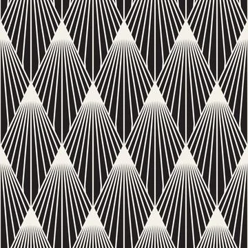 Vector seamless pattern. Repeating abstract geometric elements. Stylish monoc 스톡 일러스트