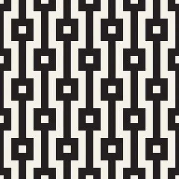 Vector seamless pattern. Repeating abstract geometric elements. Stylish monoc Stock Illustration