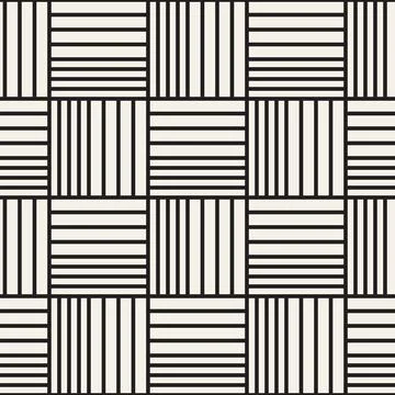 Vector seamless pattern. Repeating abstract geometric elements. Stylish monoc Stock Illustration