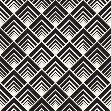 Vector seamless pattern. Repeating abstract geometric elements. Stylish monoc Stock Illustration