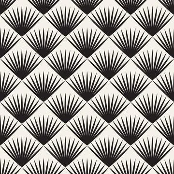 Vector seamless pattern. Repeating abstract geometric elements. Stylish monoc Stock Illustration