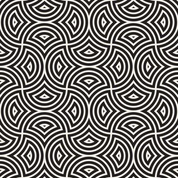 Vector seamless pattern. Repeating abstract geometric elements. Stylish monoc 스톡 일러스트