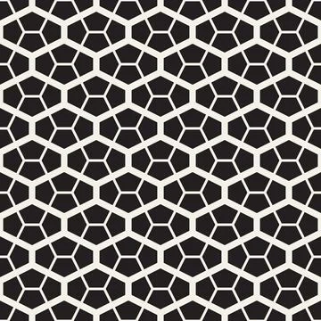 Vector seamless pattern. Repeating abstract geometric elements. Stylish monoc Stock Illustration