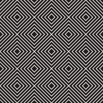 Vector seamless pattern. Repeating abstract geometric elements. Stylish monoc Illustrazione stock