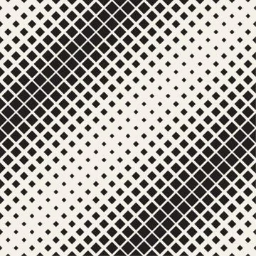 Vector seamless pattern. Repeating geometric tiles. Monochrome halftone gri.. Stock Illustration