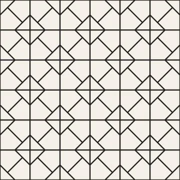 Vector seamless pattern. Repeating geometric rhombus tiles. Monochrome thin line Illustrazione stock