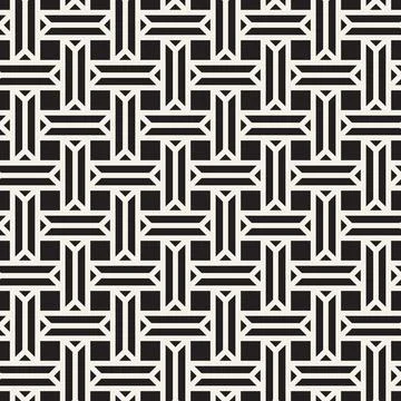 Vector seamless pattern. Repeating geometric woven lines. Abstract lattice ba Stock Illustration
