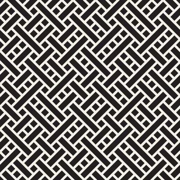Vector seamless pattern. Repeating geometric irregular woven lines. Abstract  Stock Illustration
