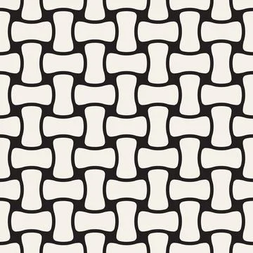 Vector seamless pattern. Repeating geometric elements. Stylish monochrome b.. 스톡 일러스트