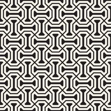 Vector seamless pattern. Repeating geometric elements. Stylish monochrome b.. 库存插图