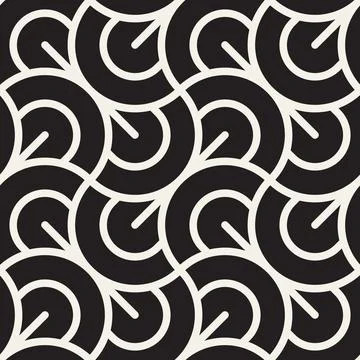 Vector seamless pattern. Repeating geometric elements. Stylish monochrome b.. Illustrazione stock