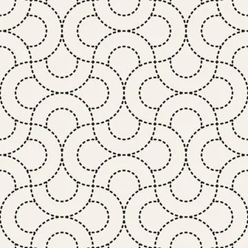 Vector seamless pattern. Repeating geometric elements. Stylish monochrome b.. Stock Illustration