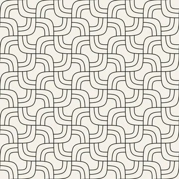 Vector seamless pattern. Repeating geometric elements. Stylish monochrome b.. Stock Illustration