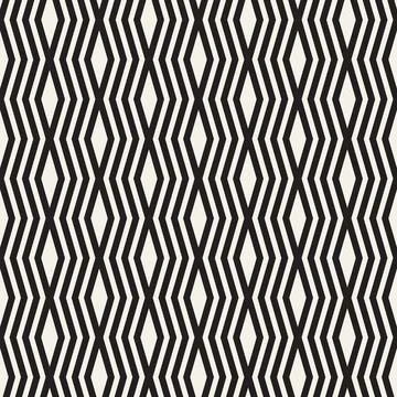 Vector seamless pattern. Repeating geometric elements. Stylish monochrome b.. Stock Illustration